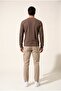 Men's Brown 6211 Buttoned Collar Waffle Sweatshirt - 3