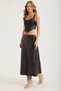 S Leather Piece Stitched Skirt - 2