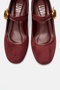 Merel Burgundy Suede Women's Thick Heeled Shoes - 4