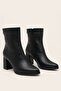 Women's Vanessa Black 6 cm Thick Heeled Pointed Toe Zippered Boots - 2