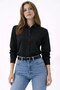 Long Sleeve Shirt with Buttons, Classic Collar, Suitable for Casual and Office Wear - Black - 4