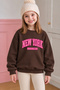Girl's 3-Pack Brown-Grey-Black Children's Sweatshirt with Embossed Cherry and Dog Prints - 6
