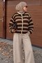 Crew Neck Striped Knitwear Cardigan Tsd260284 Mink - 5