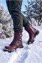 Non-Slip Lightweight Waterproof Sole Belt Detail Short Zippered Girls Boys Winter Boots - 3