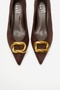 Delhi Brown Suede Buckle Women's Heeled Shoes - 3
