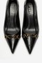 Olinda Black Print Buckle Women's Heeled Shoes - 4
