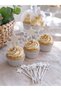 Pink-White Star Toothpick Cake Decoration Set Birthday Cake Decoration - Pink Star Cupcake Toothpick - Baby Girl Birthday Set - 6