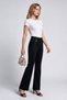 Women's High Waist Stitching Detailed Wide Leg Pants - 3