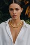 Gold Color Hematite Natural Stone Women's Necklace 45 cm 8X12 mm
