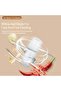 Electric Garlic Chopper, 2026 Upgraded Mini Food Processor 350ml, Cordless USB Rechargeable Food Chopper with 6 Stainless Steel Blades & Thickened Glass for Garlic Ginger Nuts Meat (350ml-Blue) - 4