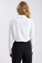 Crop Matte Satin Shirt with Hidden Buttons - 5