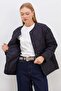 Waterway Patterned Quilted Snap Button Coat - 6