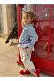 Girl's Special Design Striped Ruffle Detailed Shirt and Pants Set - 3
