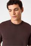 Regular Fit Crew Neck Brown Knitwear T-Shirt - 5