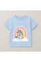 Bluey Rainbow Cloud Printed Children's T-Shirt 100% Cotton Baby Blue