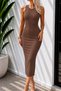 Women's Camisole Ribbed Crew Neck Sleeveless Midi Dress