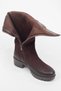 Venüs Genuine Leather Thick Heeled Boots with Elastic Back - 5
