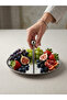 Luxury 24 cm Stainless Steel Top-Handle Presentation Plate, Presentation Tray, Multi-Purpose Serving Tray for Fruits, Cakes, Cookies