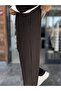 Brown Waffle Fabric Basic Tracksuit Mrk-2871 - 2