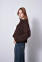 Asymmetric Collar Oversize Knitwear Sweater Brown - 3