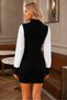 Women's Turtleneck Long Sleeve Sleeves Shirt Fabric Hair Braided Modern Cut Rib Detailed Stylish Elegant Black Knitwear Mini Dress - 3