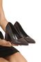 Stiletto Brown Leather Pointed Toe Covered Heel 9 cm Closed Shoes New Season - 4