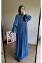 Indigo Sleeves Two Layer Medina Silk Hijab Dress