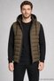 Men's Khaki Slim Fit Puffer Vest with Removable Hood and Zipper Pockets - 4