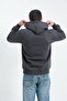Men's Plain Hooded 3 Thread Raster Gray Sweatshirt - 6