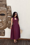 Plum Linen Textured Dress- 3Y2025133 - 2