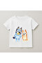 Bluey and Bingo Side by Side Printed Kids' T-Shirt 100% Cotton White