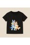 Bluey and Bingo Party Printed Kids T-Shirt 100% Cotton Black