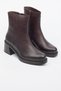 Venüs Genuine Leather Thick Heeled Zippered Boots - 2