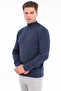 İndigo Men's 80% Wool 20% Acrylic Ribbed Knit Half Turtleneck Sweater Trist-5372 - 2