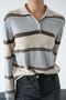 Women's Polo Collar Buttoned Wool Sweater