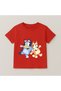 Bluey and Bingo Dance Printed Kids T-Shirt 100% Cotton Red