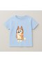 Bluey Bingo Sitting Printed Kids T-Shirt 100% Cotton Baby Blue
