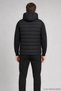 Men's Black Slim Fit Puffer Vest with Removable Hood and Zipper Pockets - 6
