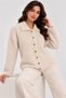 Women's Shirt Collar 7 Heart Gold Buttoned Long Furry Embroidered Knitwear Jacket - 4