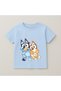 Bluey and Bingo Dance Printed Kids T-Shirt 100% Cotton Baby Blue