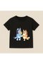 Bluey and Bingo Hugging Printed Kids T-Shirt 100% Cotton Black