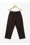 Comfortable Cut Gabardine Trousers with Elastic Waist and Lace Detail - 2