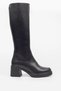 Venüs Genuine Leather Thick Heeled Boots with Elastic Back