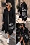 Fly away oversize hooded printed long black cardigan - 4