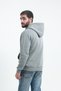Men's Plain Hooded 3 Thread Rastered Light Gray Sweatshirt - 4