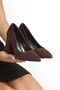 Stiletto Brown Suede Pointed Toe Covered Heel 9 cm Closed Shoes New Season - 4