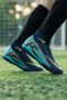 Black Turquoise Patterned Semi-Professional Turf Ground Carpet Field Football Shoes - 3