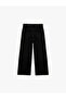 Cotton Loose Fit Wide Leg Denim Trousers - 2