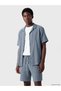 Xside Indigo Loose Fit Resort Collar Muslin Men's Shirt - 2