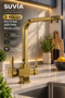 Gold Kitchen Faucet with 3-Way Purification Tap, Hot and Cold Water and Purified Water Outlet